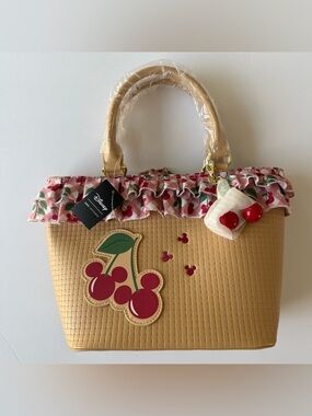 Disney Her Universe Cherry Basket Tote Bag NWT Mickey Cherry Charm Crossbody